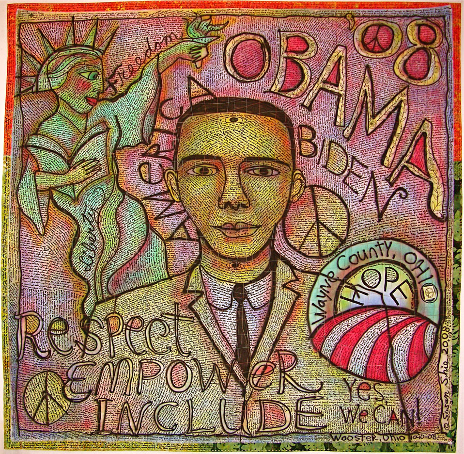 Obama REI full view. Susan Shie 2009.